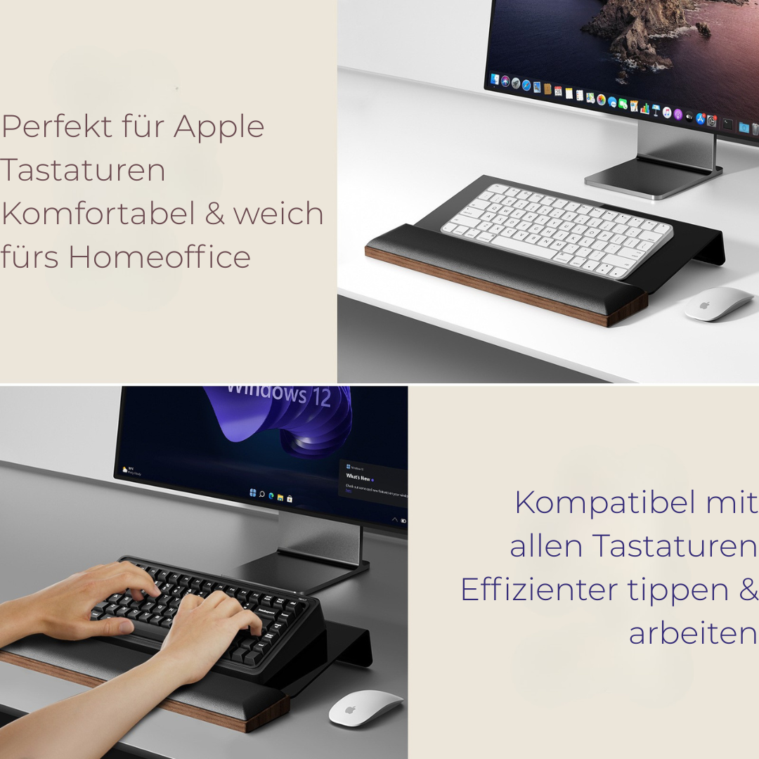 Ergonomische Tastatur Erhöhung aus Holz