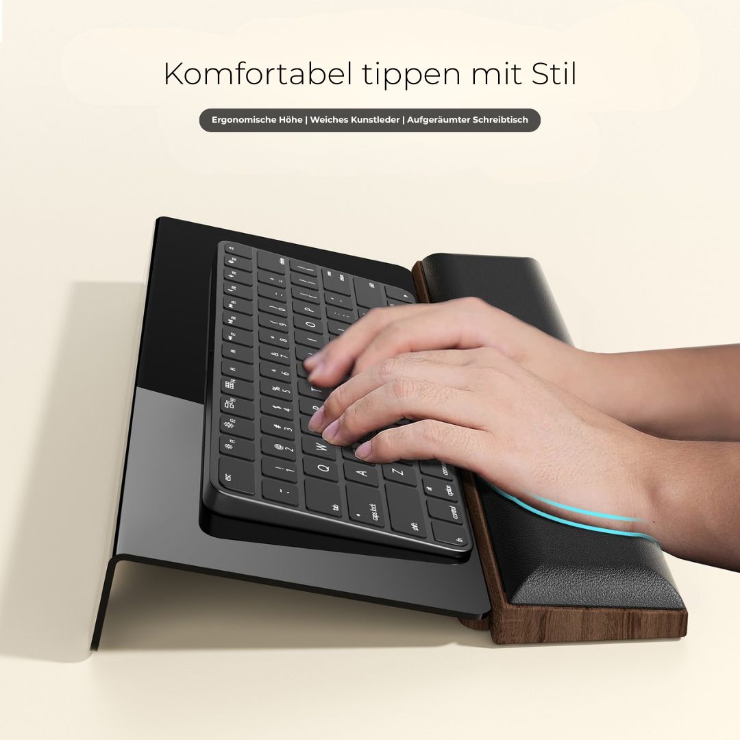 Ergonomische Tastatur Erhöhung aus Holz
