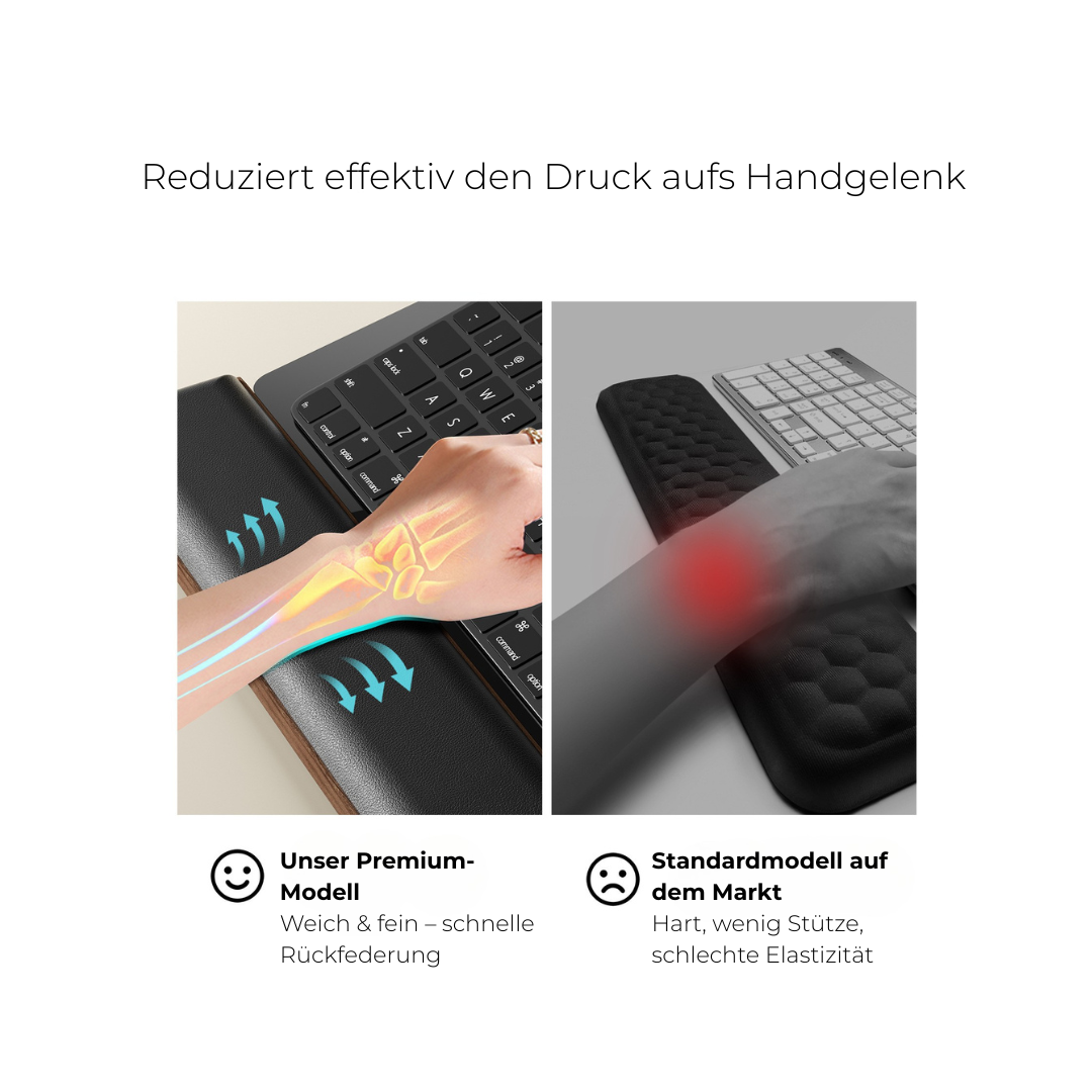 Ergonomische Tastatur Erhöhung aus Holz